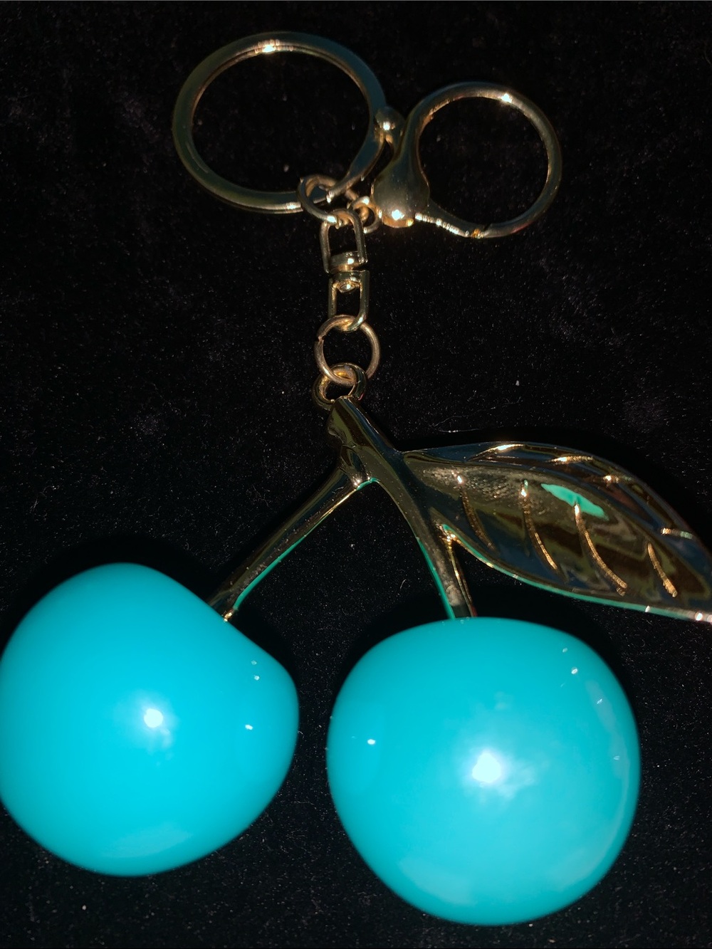 Tiffany blue Cherry purse/bag charm keychain
